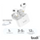 Budi BT5.3 True Wireless Stereo - Earphone battery:35 mAh - Charging Pad:230mAh - Standby Time:12H - EP17