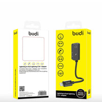 BUDI IPHONE AUX CABLE LIGHTINING TO DUAL LIGHTINING 4 IN 1 ADAPTER - DC139LLB