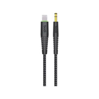 BUDI IPHONE LIGHTINING TO AUX CABLE 1.2 M BEND RESISTANCE (ORIGINAL APPLE CHIP) - DC150LXAB