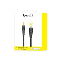 BUDI IPHONE LIGHTINING TO AUX CABLE 1.2 M BEND RESISTANCE (ORIGINAL APPLE CHIP) - DC150LXAB