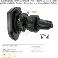 Budi car mount holder- Bullet and on-board- Magnetic Bracket –Air vent-CM521