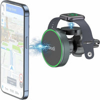 Budi Universal Magnetic Car Holder - Universal Magnetic Wireless Car Charger Holder (Windshield +Vent+ Retractable Cable) - CM579B