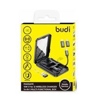 BUDI MAGSAFE 15W (1 FOR 3) WIRELESS CHARGER 14 IN 1 MULTI FUNCTIONAL CABLE BOX - DC511B