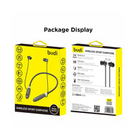 BUDI WIRELESS NECKBAND SPORT EARPHONE 500 mAh | MUSIC TIME 100 HOURS | STANDBY TIME 220 HOURS WITH LED DISPLAY – EP05B