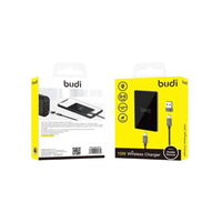 BUDI 15W WIRELESS CHARGER PHONE CRADLE WL3300B (ZINC+GLASS USB C PORTS INPUT MINISIZE)